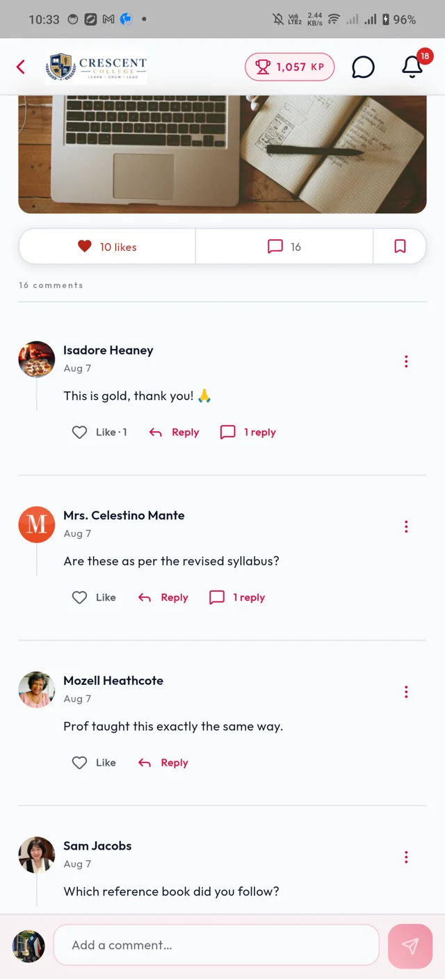 Comment conversation
