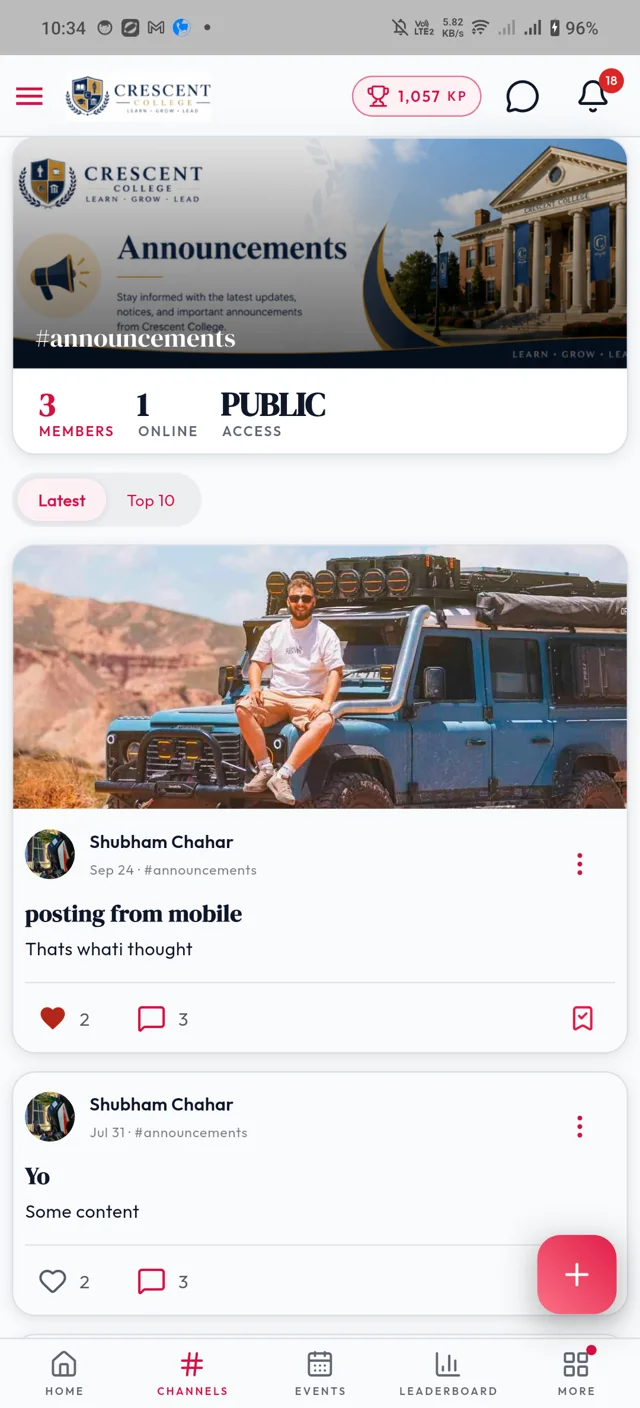 Channel feed