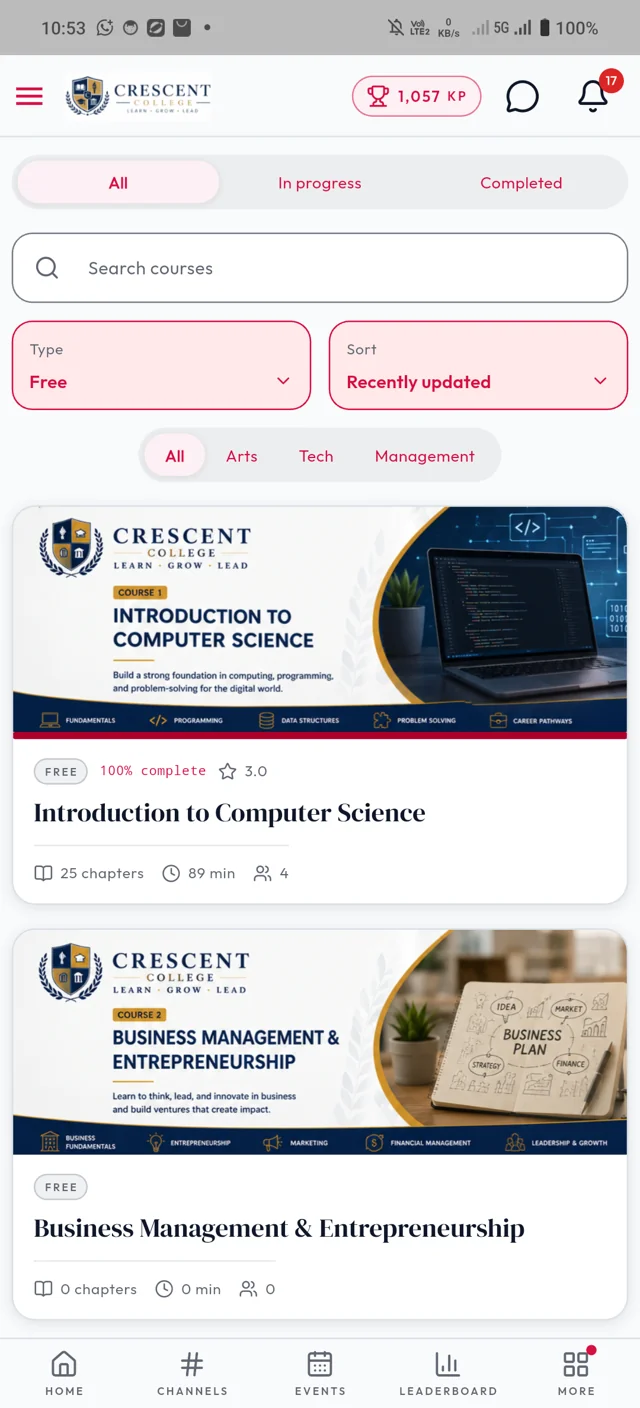 Course catalog