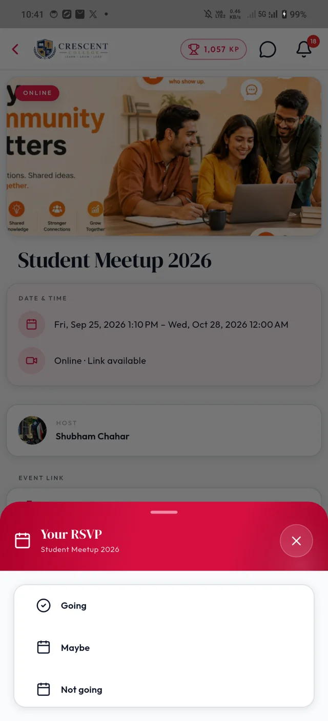 RSVP choices