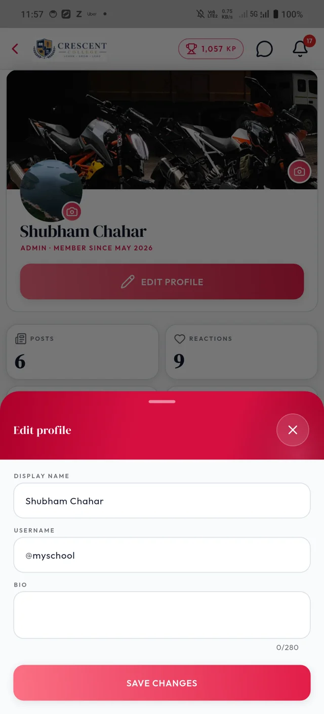 Edit profile